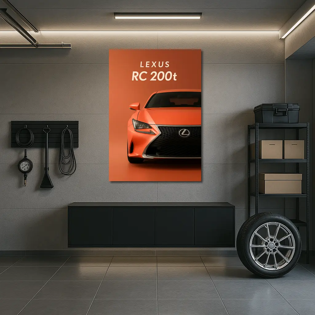 Lexus RC 200t Orange Sports Car Front View – Wall Art