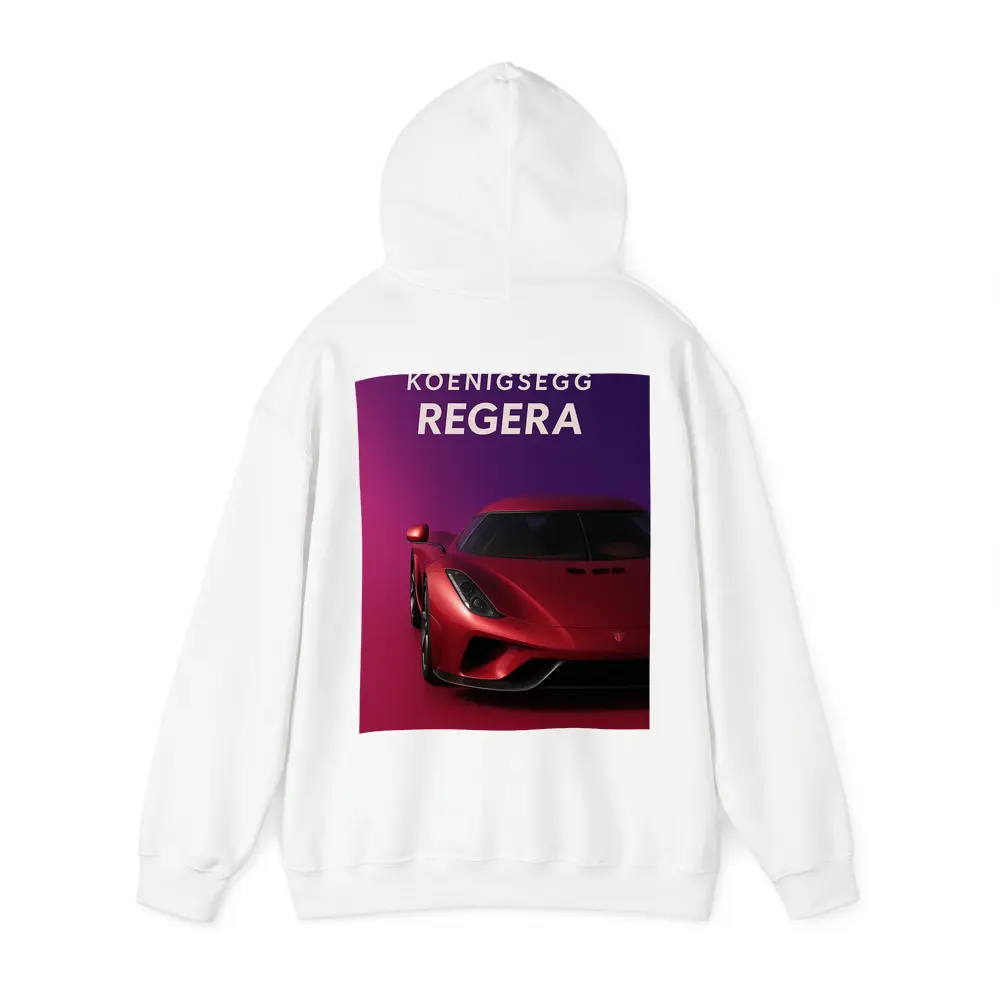 Koenigsegg Regera Red Supercar Purple Background – Hoodies