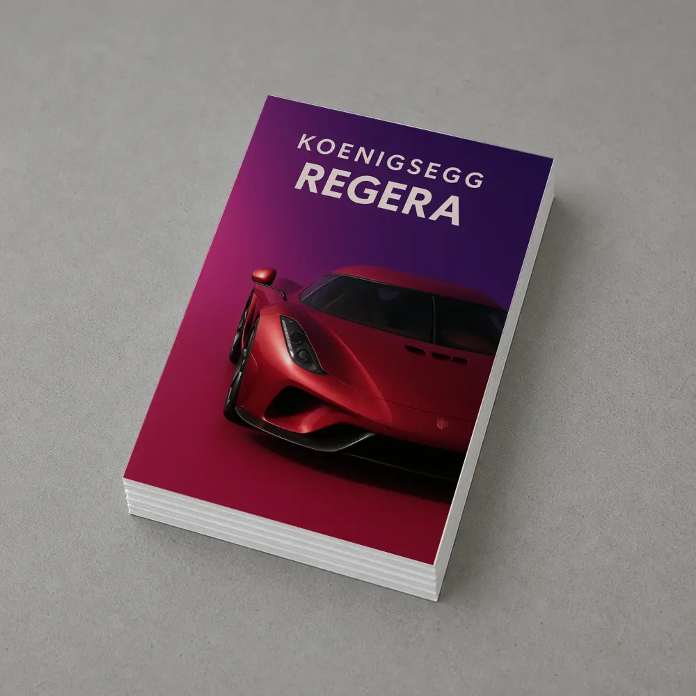 Koenigsegg Regera Red Supercar Purple Background – Postcards