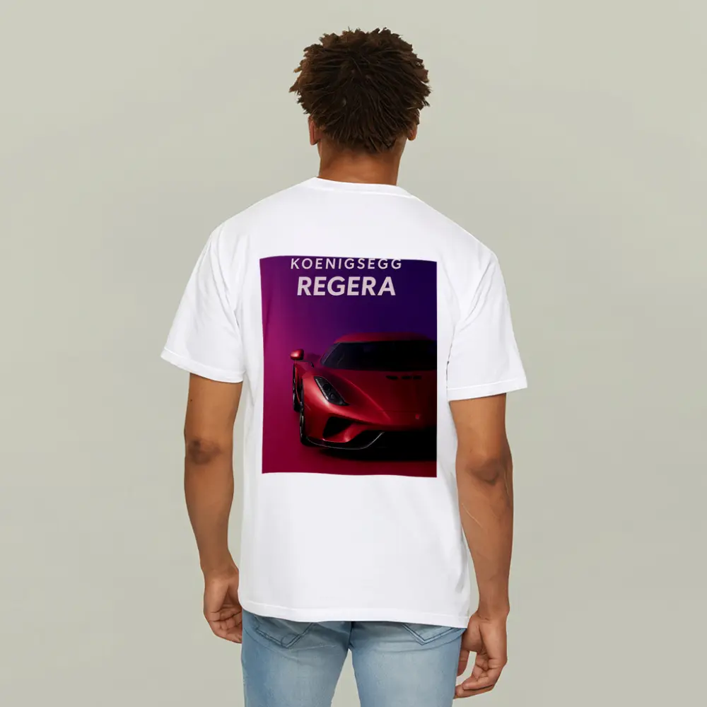 Koenigsegg Regera Red Supercar Purple Background – T-Shirts