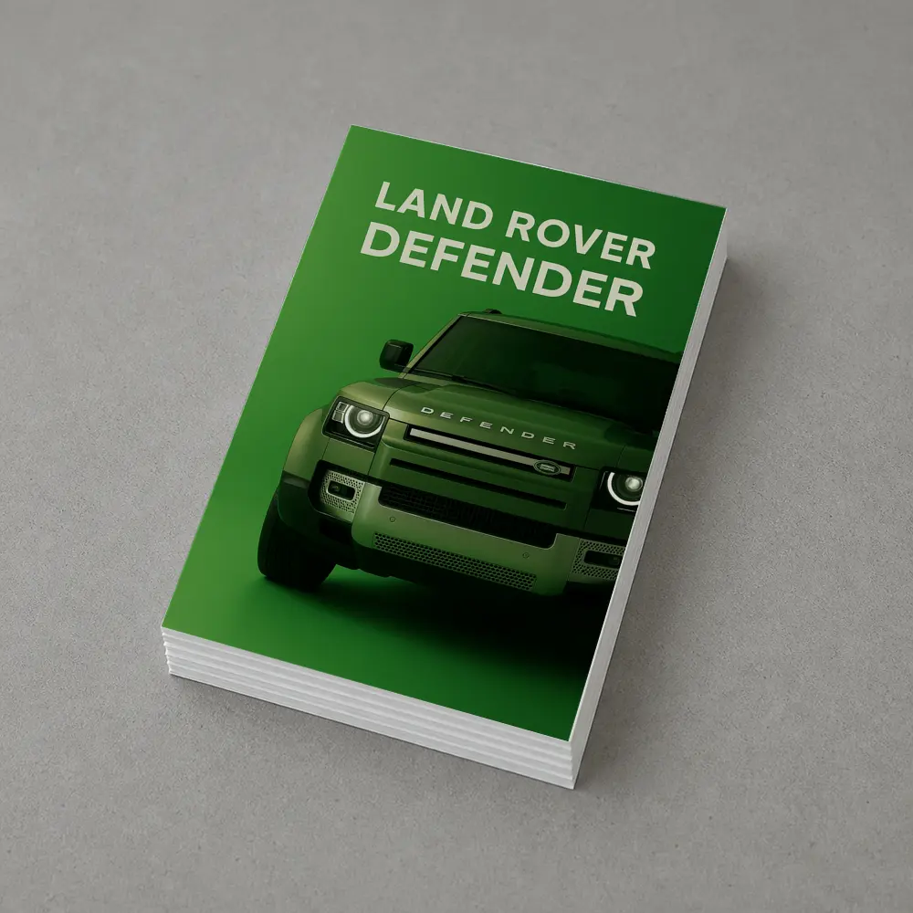 Land Rover Defender Front View Green Background – Postcards