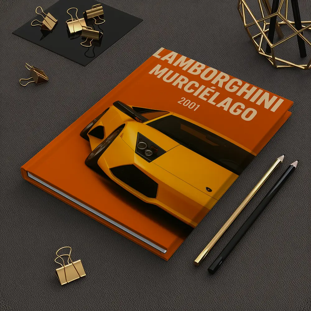 Lamborghini Murcielago Yellow Orange Background Art – Notebooks