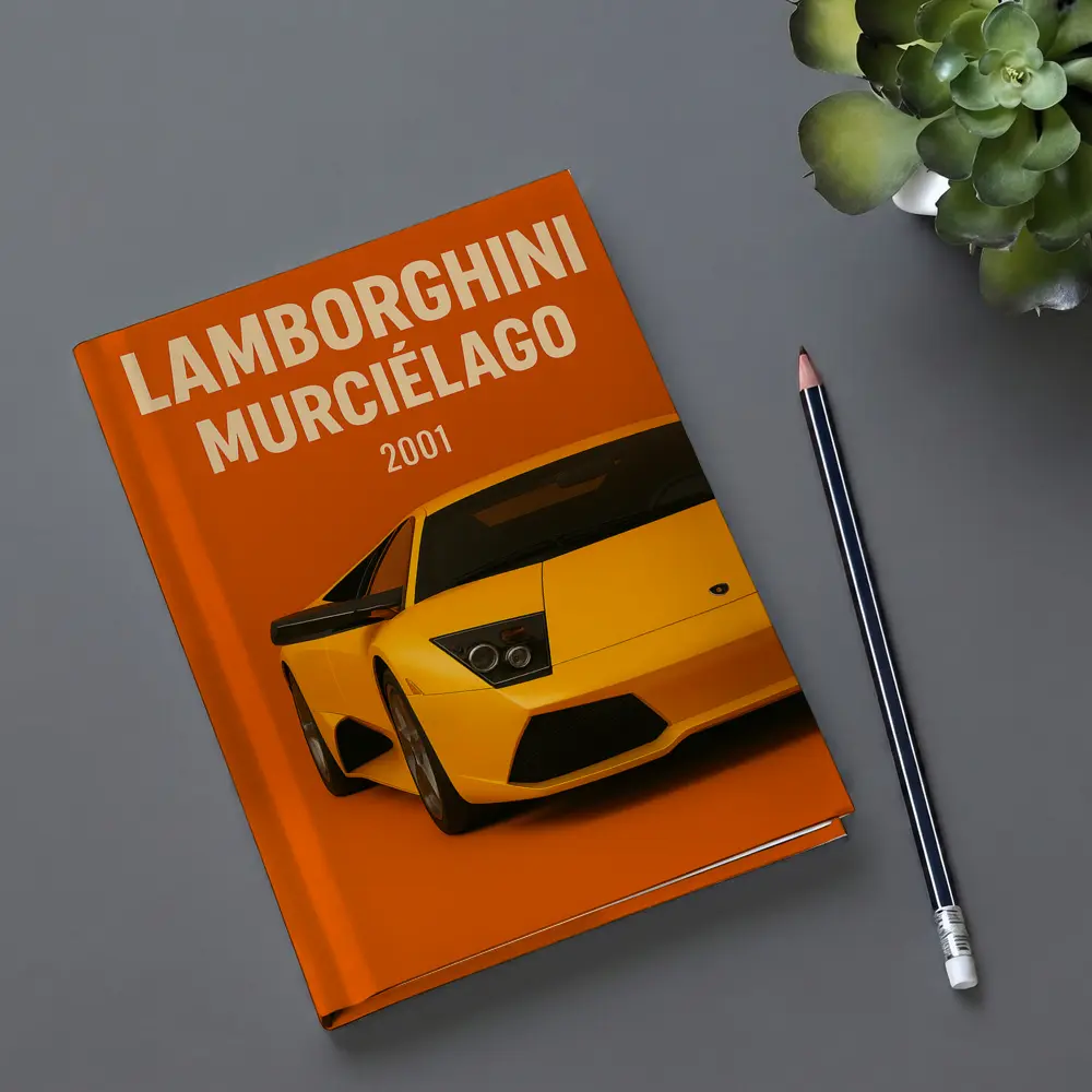 Lamborghini Murcielago Yellow Orange Background Art – Notebooks