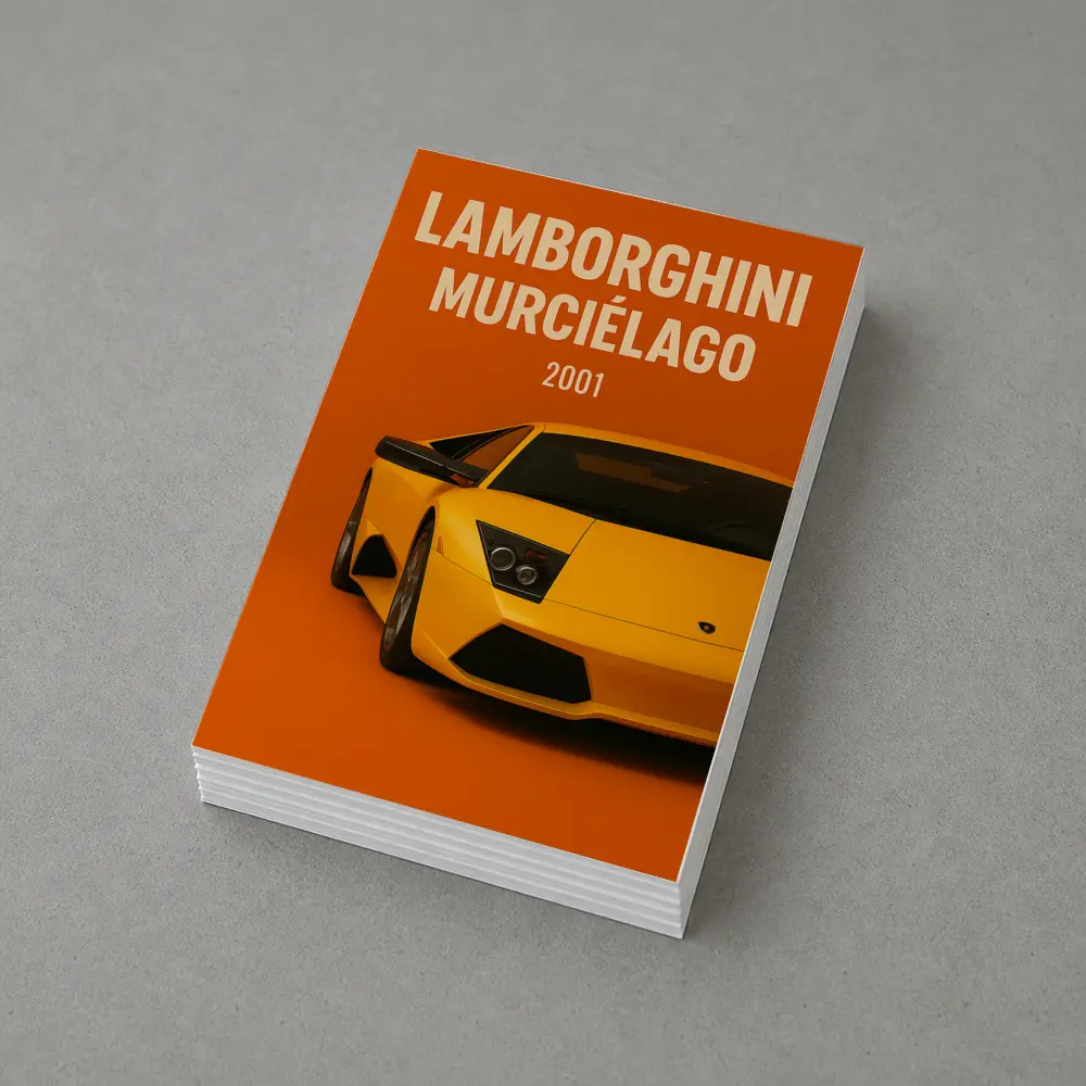 Lamborghini Murcielago Yellow Orange Background Art – Postcards