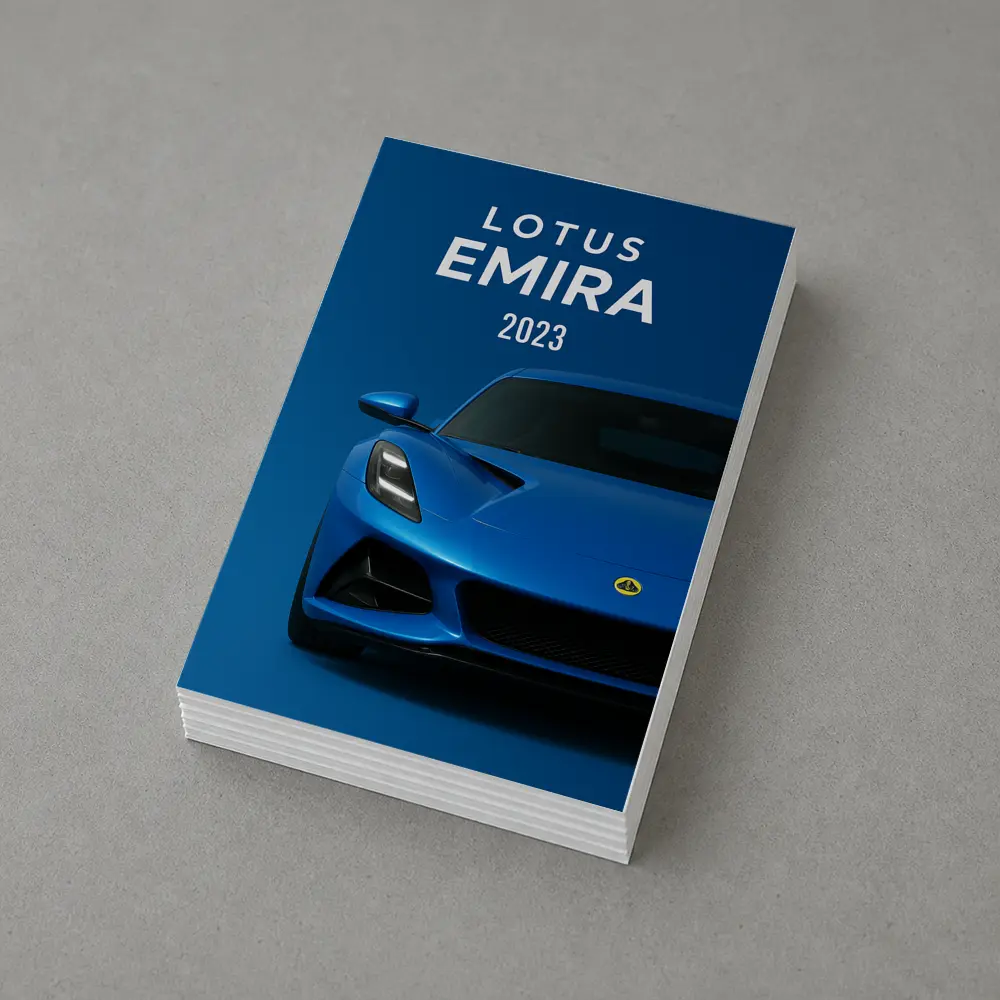 Lotus Emira Blue Sports Car Front View – Postcards