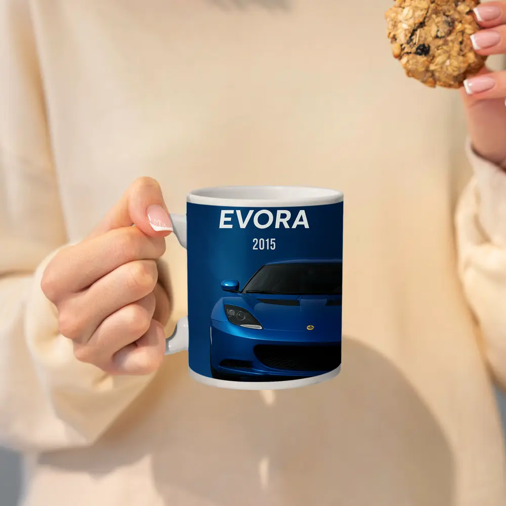 Lotus Evora Blue Sports Car Front View – Mugs