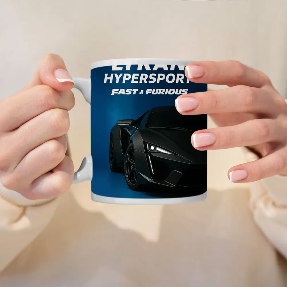 Lykan Hypersport Fast Furious Blue Background – Mugs