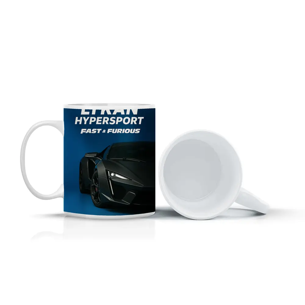 Lykan Hypersport Fast Furious Blue Background – Mugs