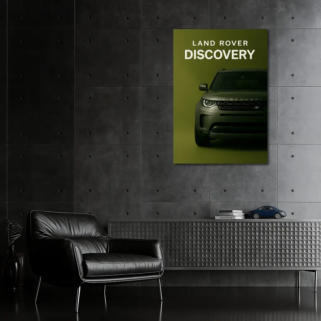 Land Rover Discovery SUV Olive Green Background – Wall Art