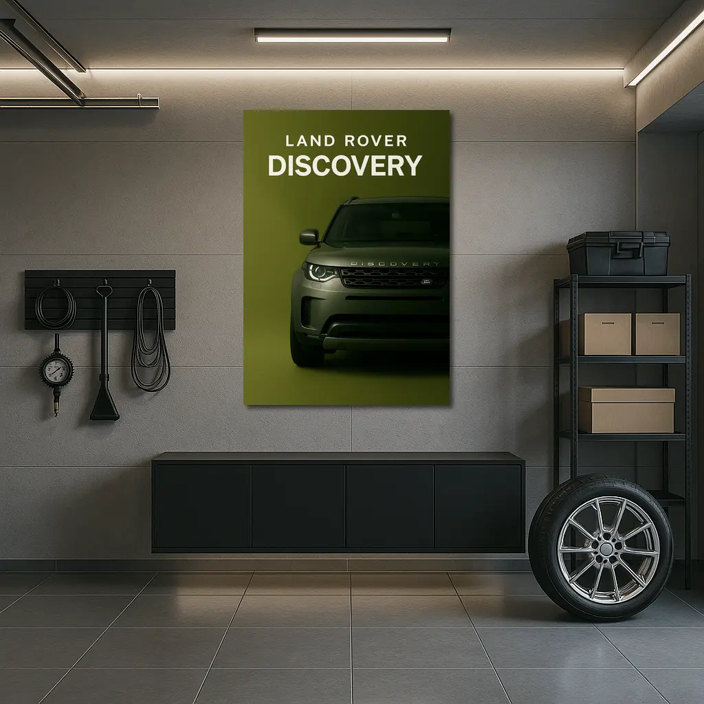 Land Rover Discovery SUV Olive Green Background – Wall Art