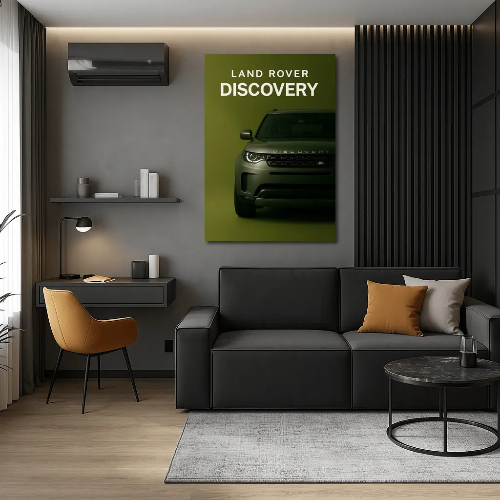Land Rover Discovery SUV Olive Green Background – Wall Art