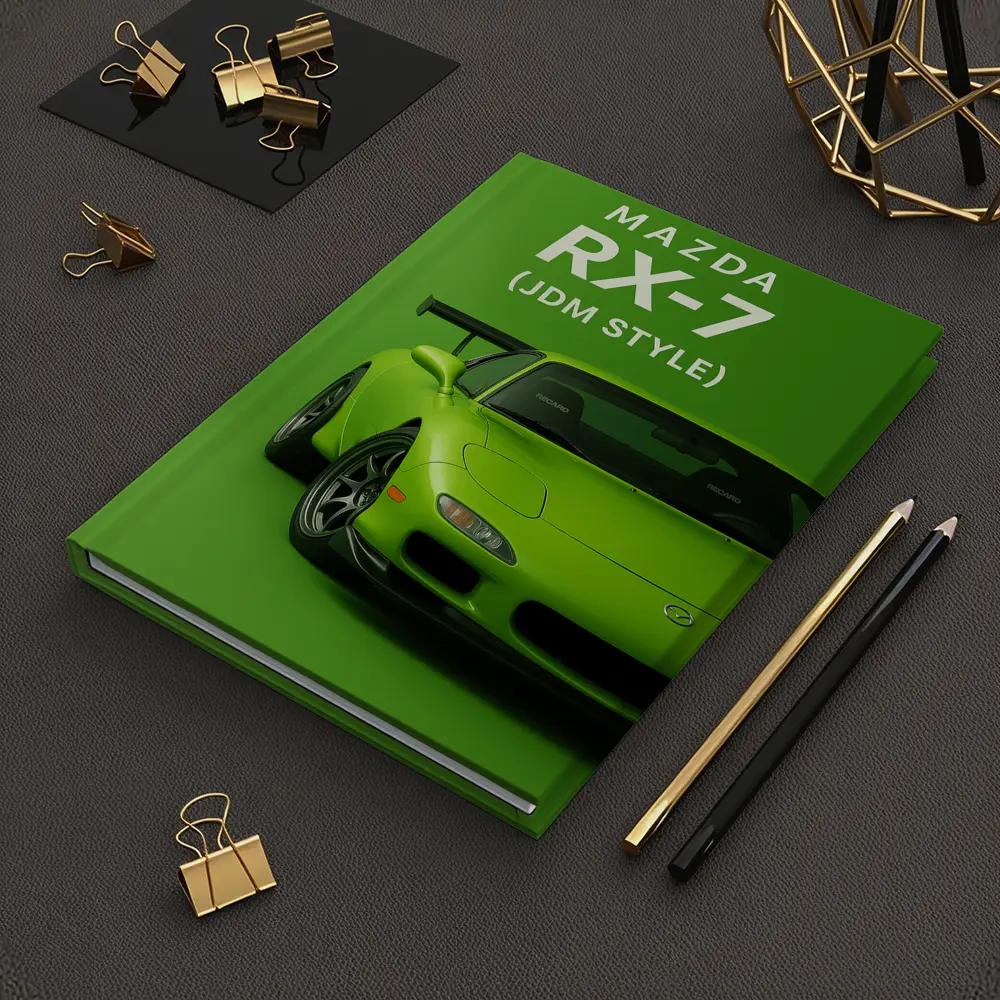 Mazda RX-7 JDM Style Green Background Art – Notebooks