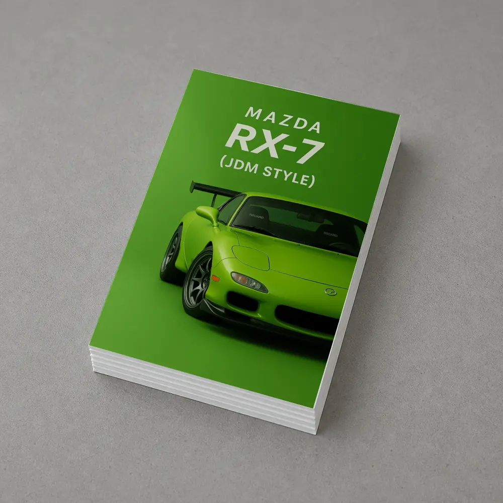 Mazda RX-7 JDM Style Green Background Art – Postcards