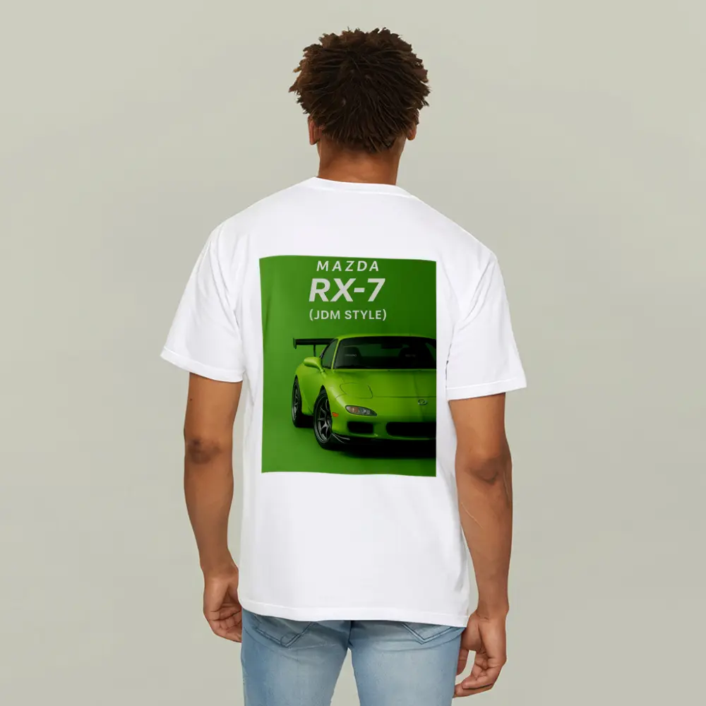 Mazda RX-7 JDM Style Green Background Art – T-Shirts