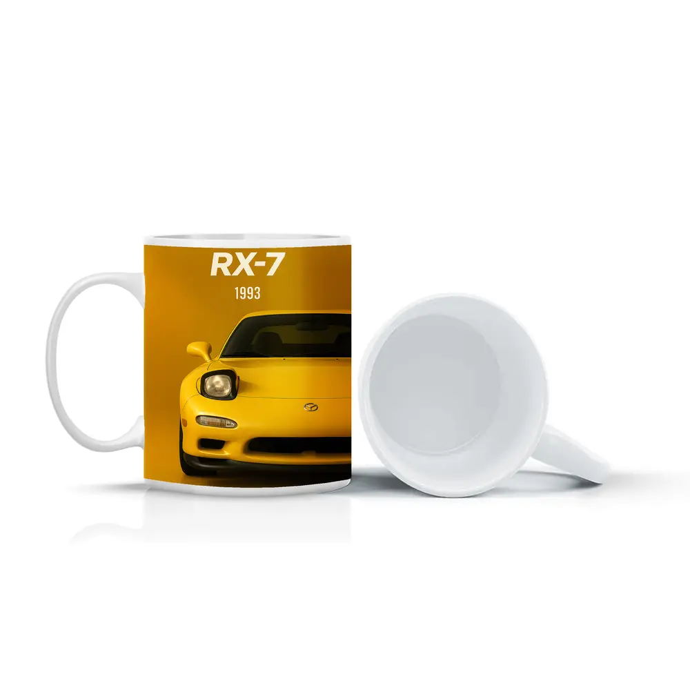 Mazda RX-7 1993 Yellow Front View – Mugs