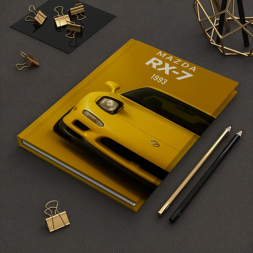 Mazda RX-7 1993 Yellow Front View – Notebooks