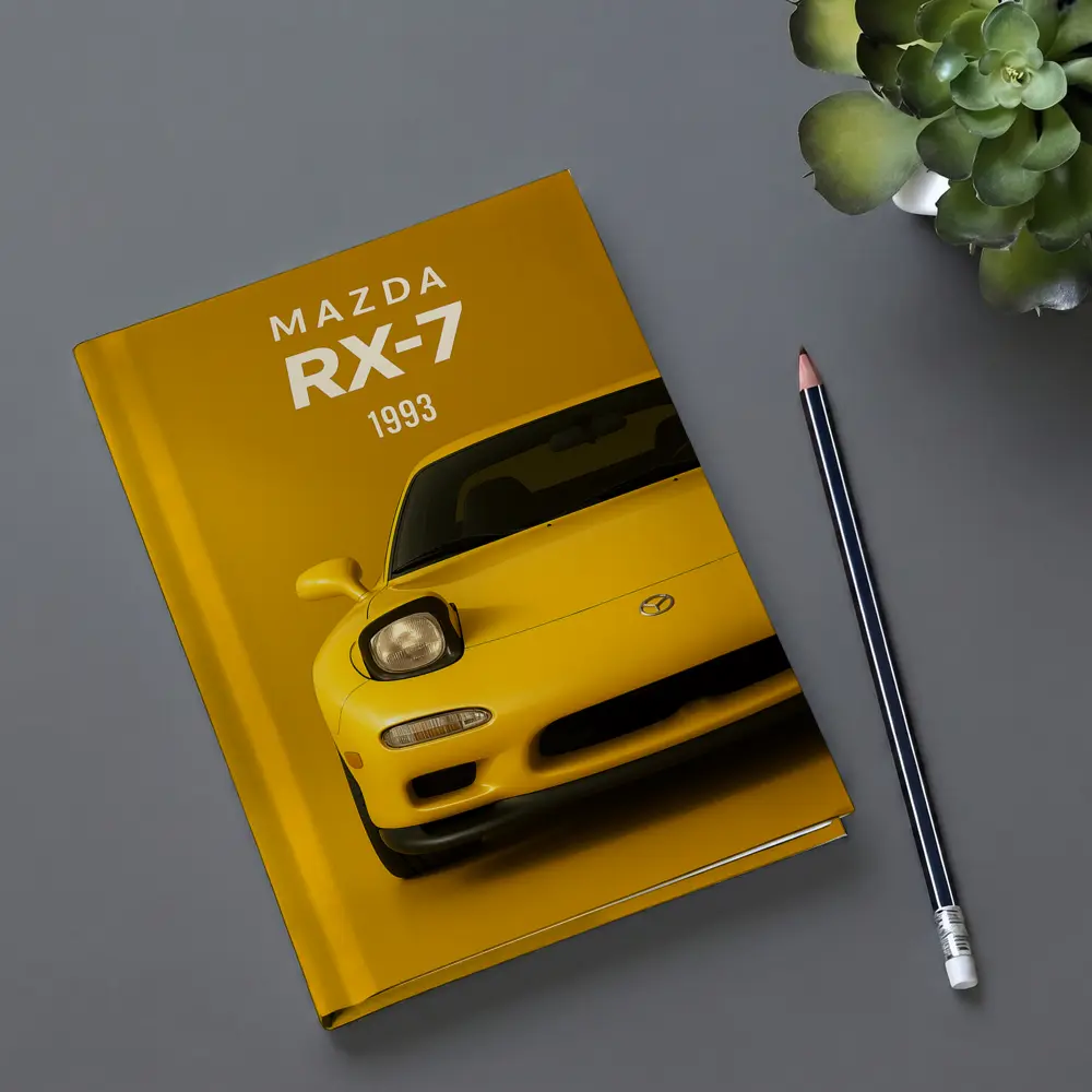Mazda RX-7 1993 Yellow Front View – Notebooks