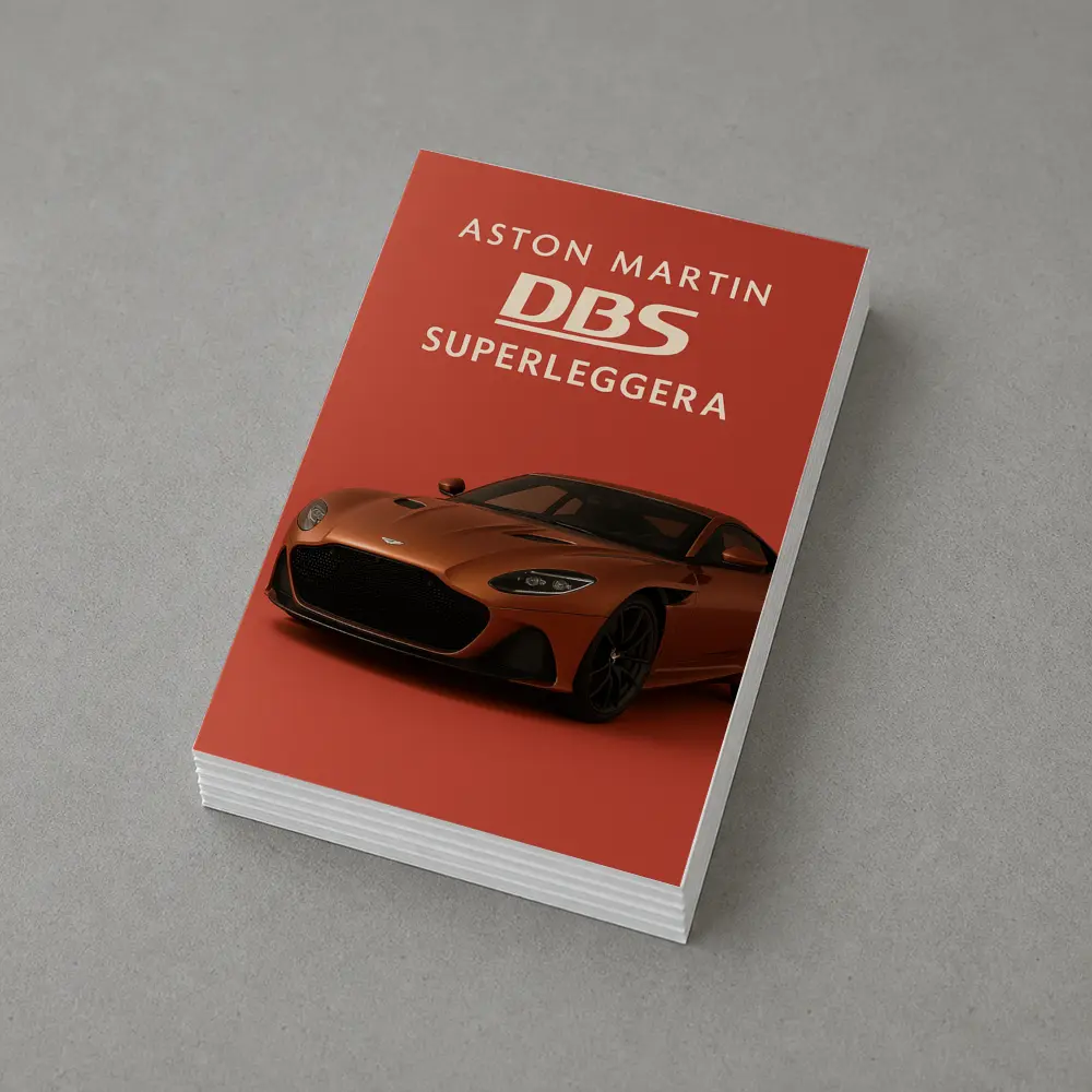 Aston Martin DBS Superleggera Red Background – Postcards