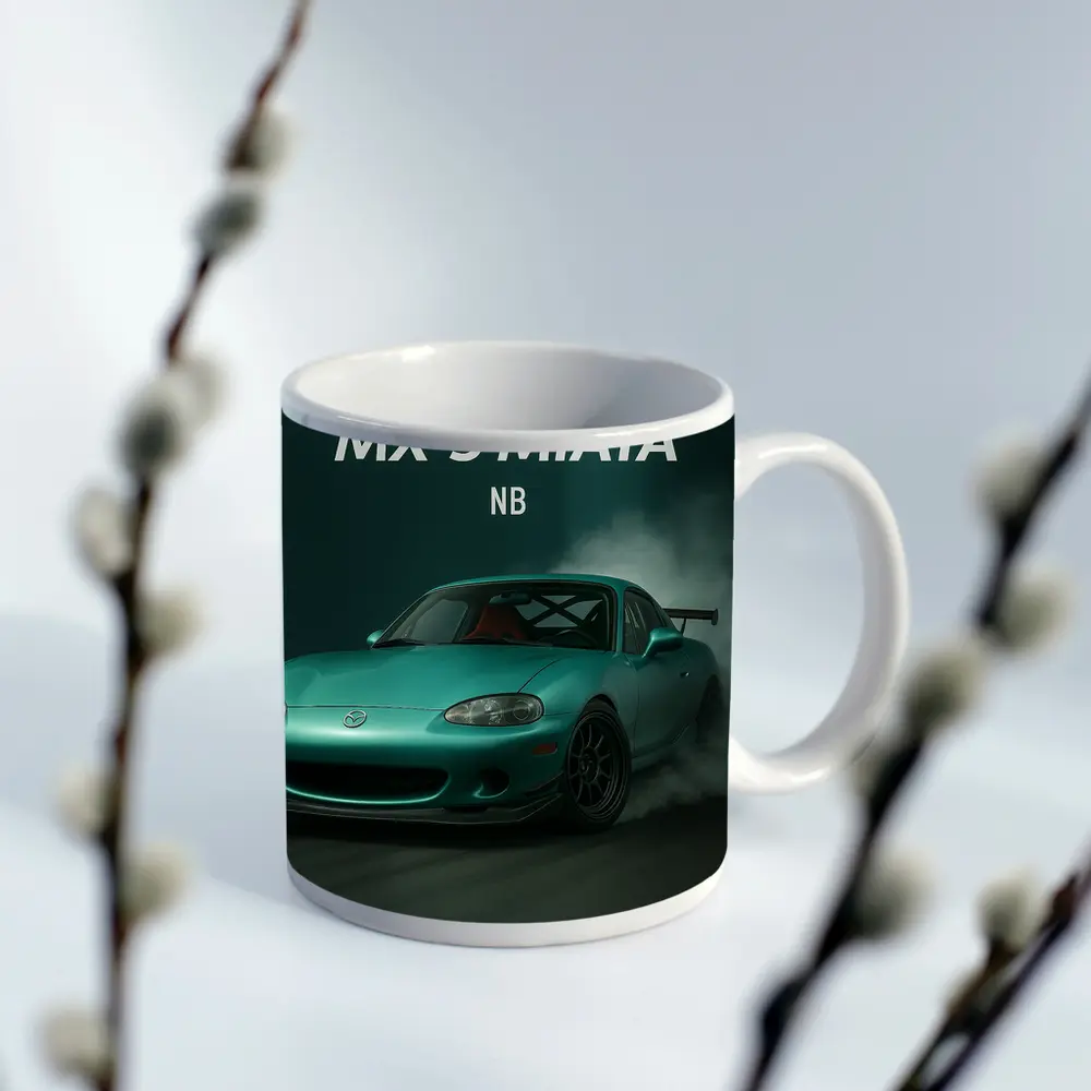 Mazda MX-5 Miata NB Teal Drift Smoke – Mugs