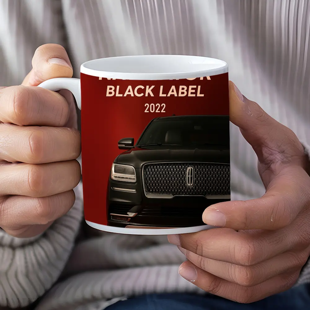 Lincoln Navigator Black Label Dark Red Background – Mugs