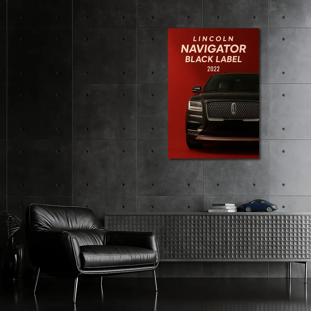 Lincoln Navigator Black Label Dark Red Background – Wall Art