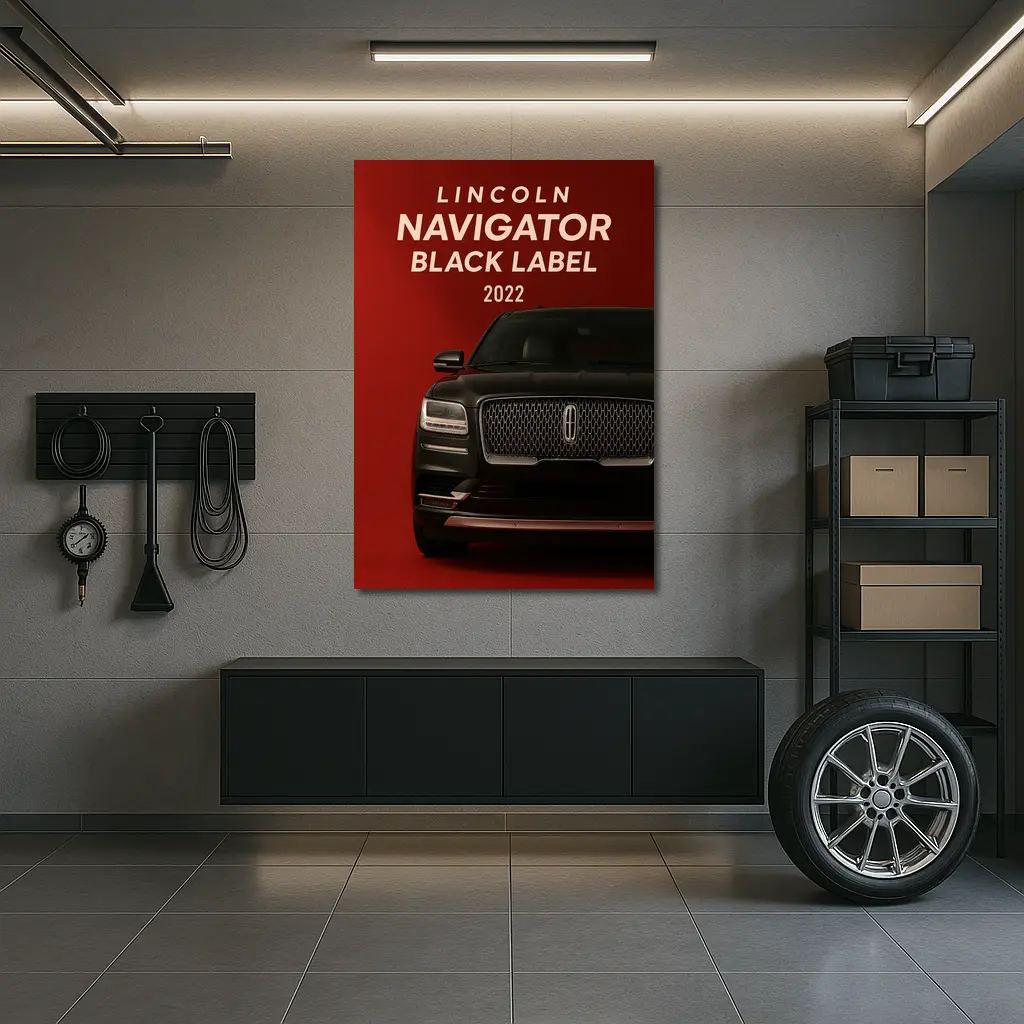 Lincoln Navigator Black Label Dark Red Background – Wall Art