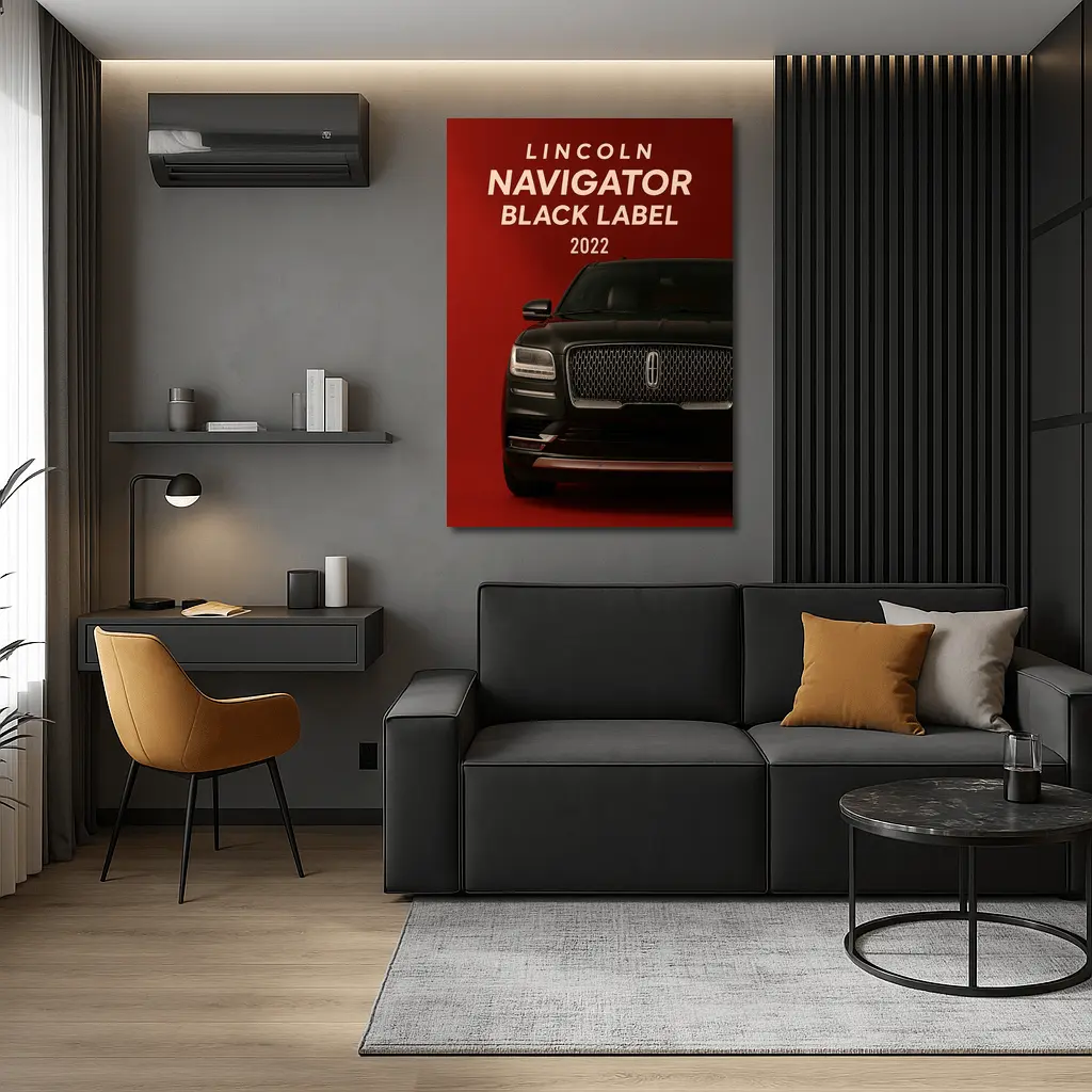 Lincoln Navigator Black Label Dark Red Background – Wall Art