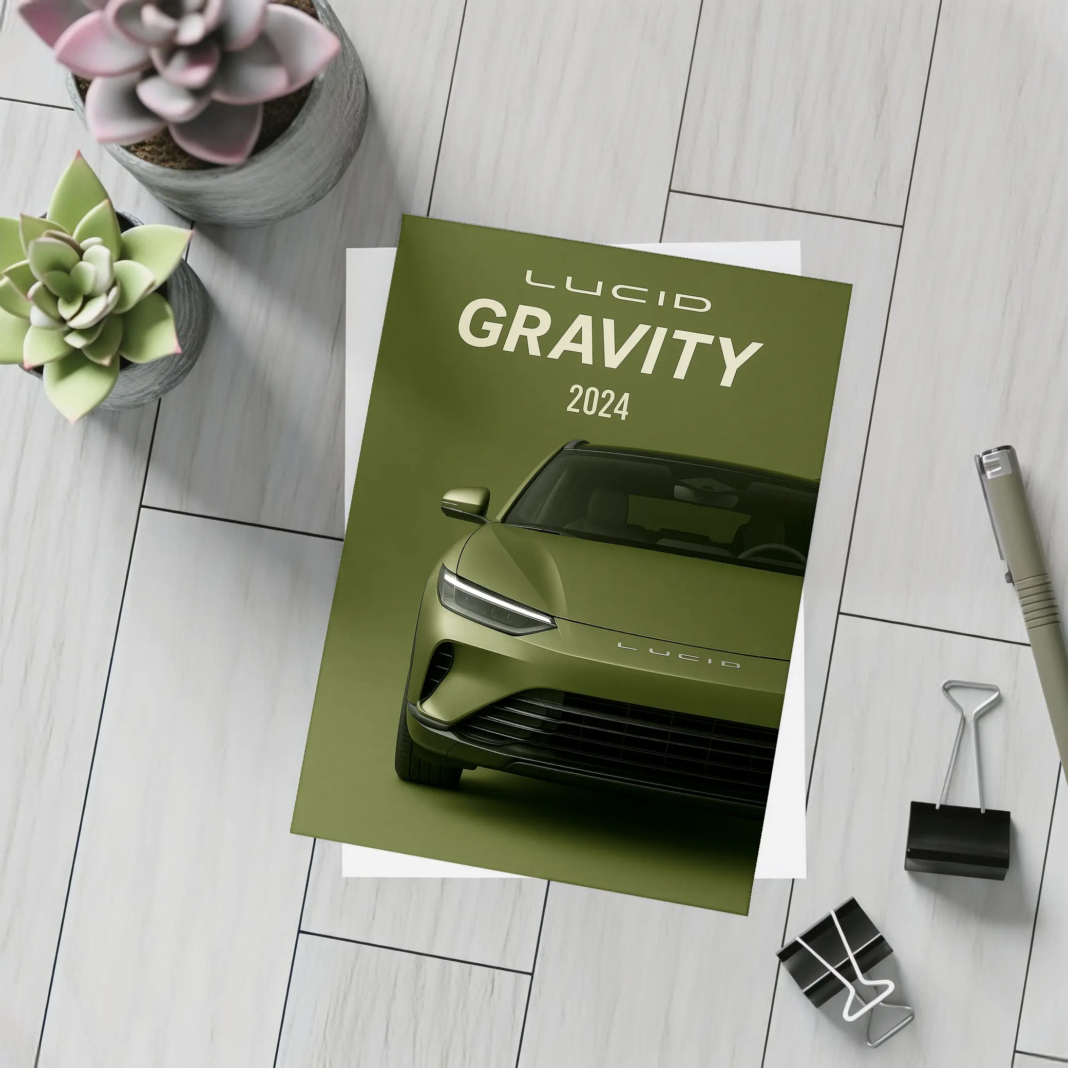 Lucid Gravity 2024 Electric SUV Green – Postcards