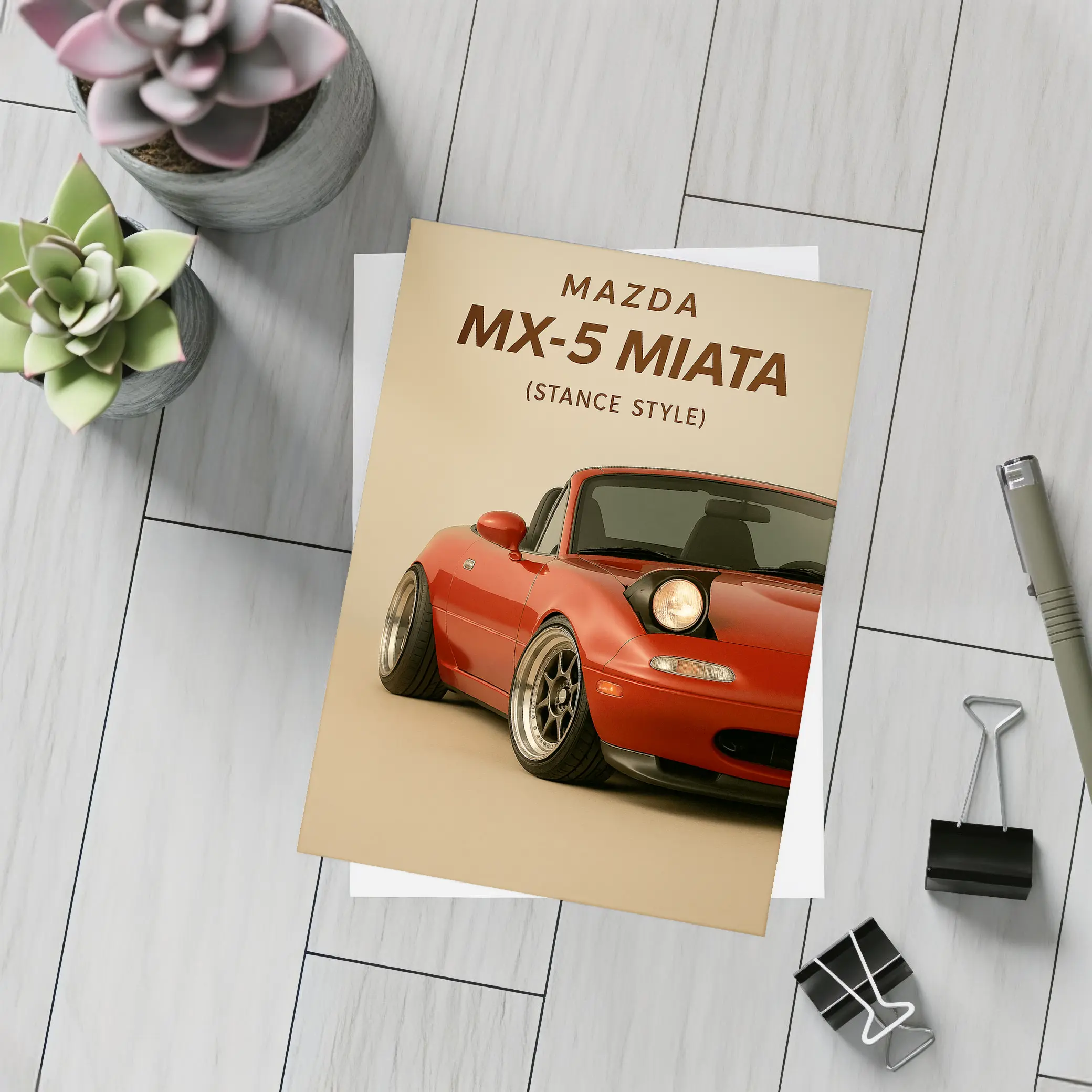 Mazda MX-5 Miata Stance Style Red – Postcards