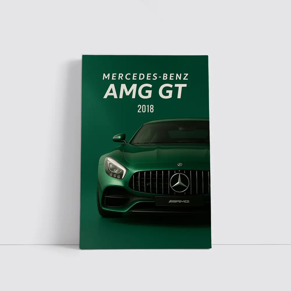 Mercedes Benz AMG GT Green Front View – Wall Art
