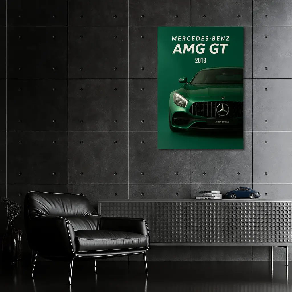 Mercedes Benz AMG GT Green Front View – Wall Art