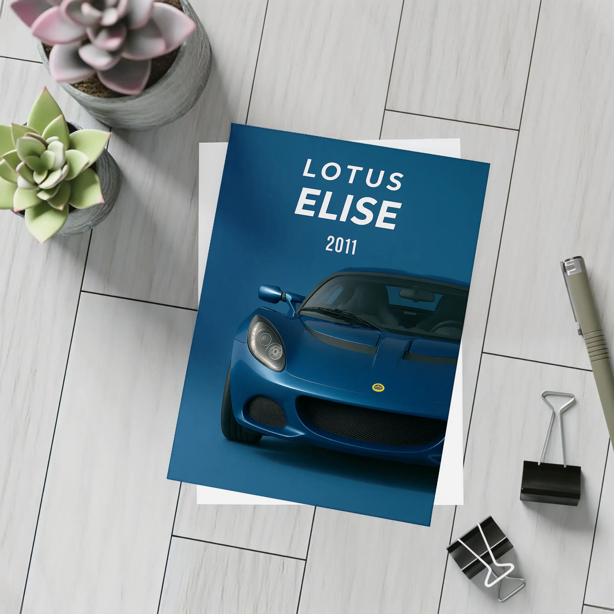 Lotus Elise 2011 Blue Studio Art – Postcards