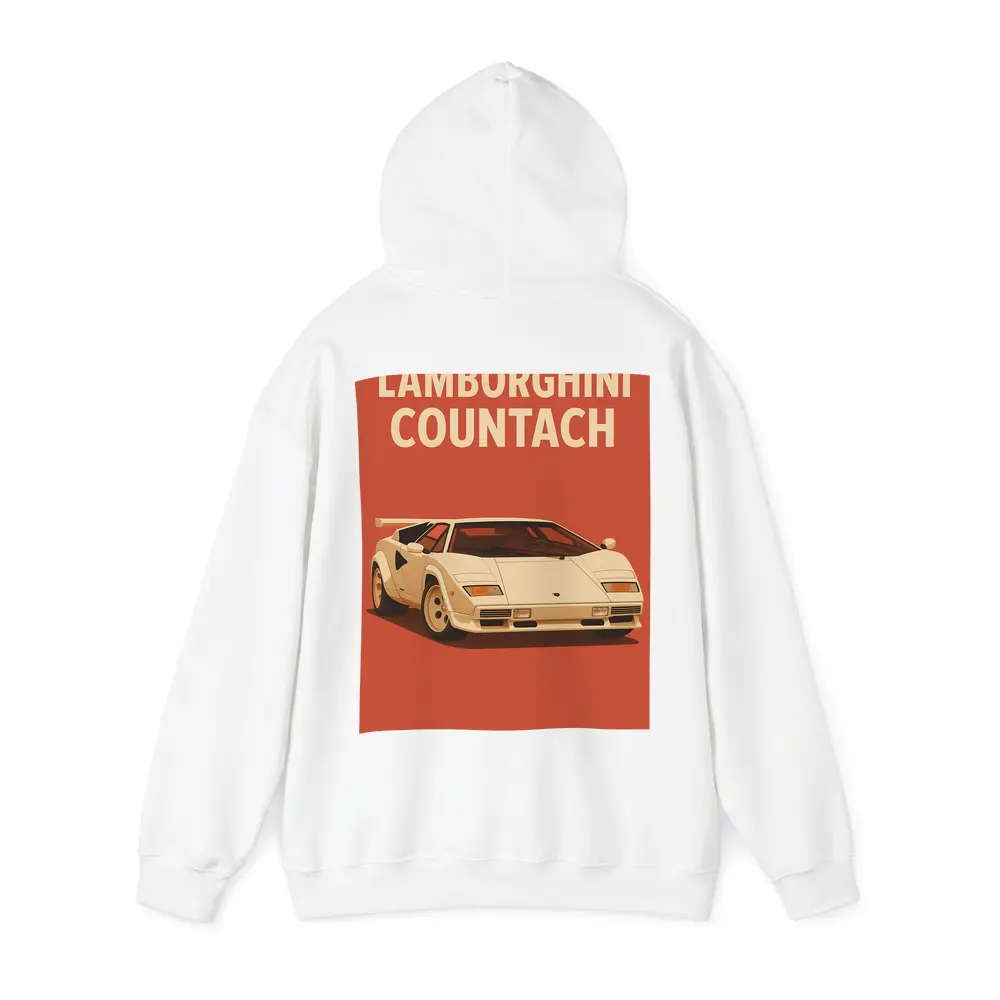 Lamborghini Countach Classic Red Retro Art – Hoodies