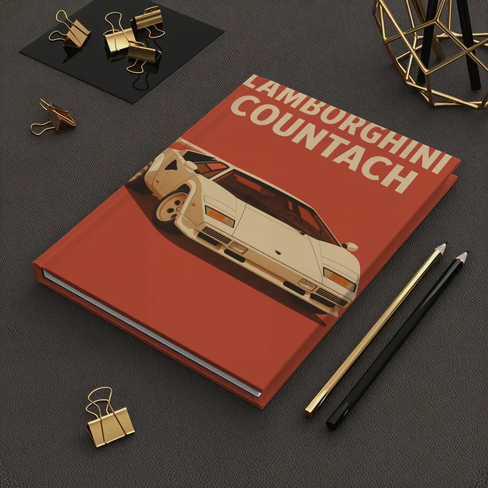 Lamborghini Countach Classic Red Retro Art – Notebooks