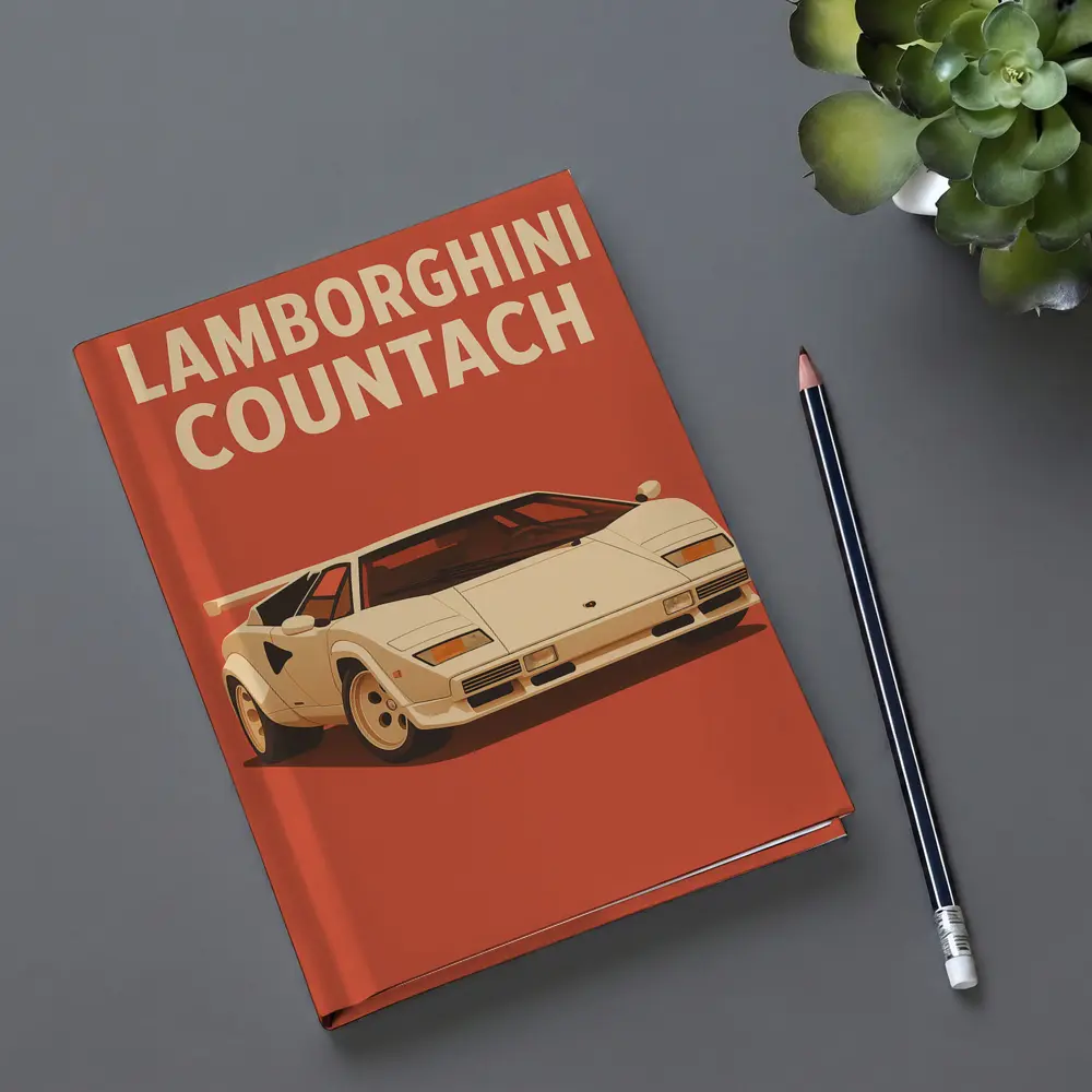 Lamborghini Countach Classic Red Retro Art – Notebooks