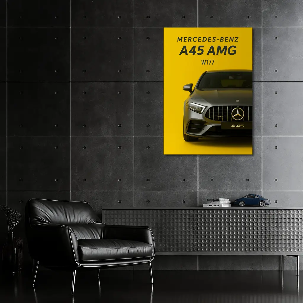 Mercedes Benz A45 AMG Yellow Background – Wall Art