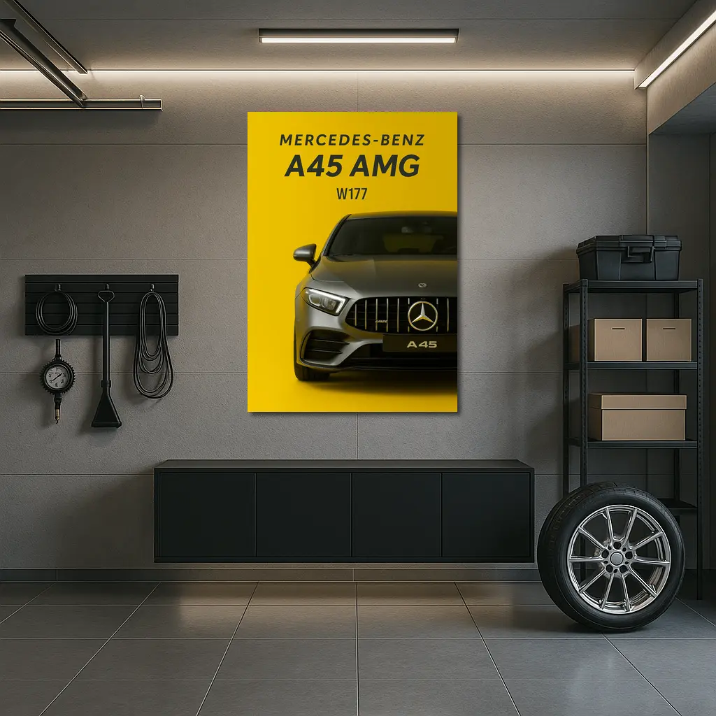 Mercedes Benz A45 AMG Yellow Background – Wall Art