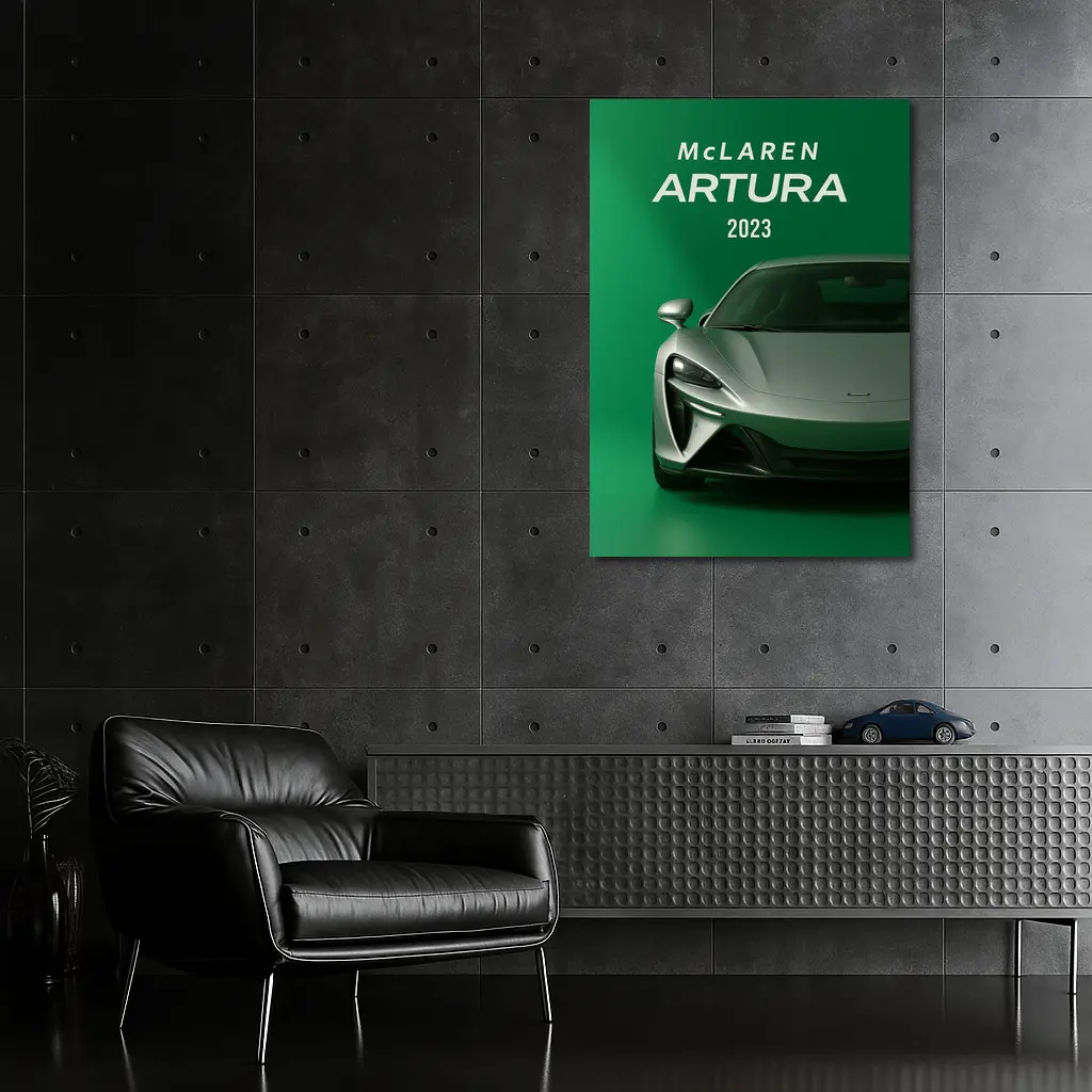 McLaren Artura 2023 Green Supercar Front View – Wall Art