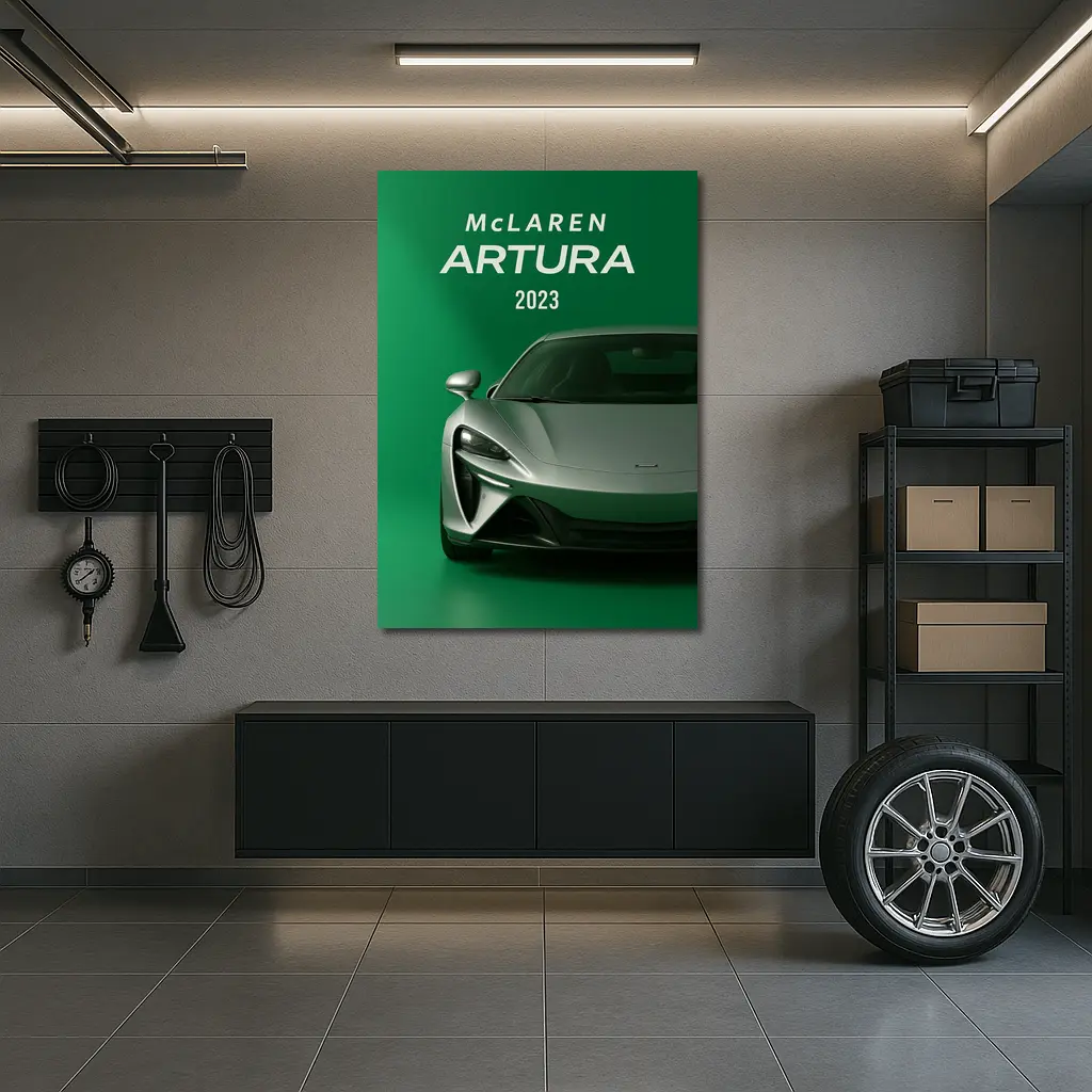 McLaren Artura 2023 Green Supercar Front View – Wall Art