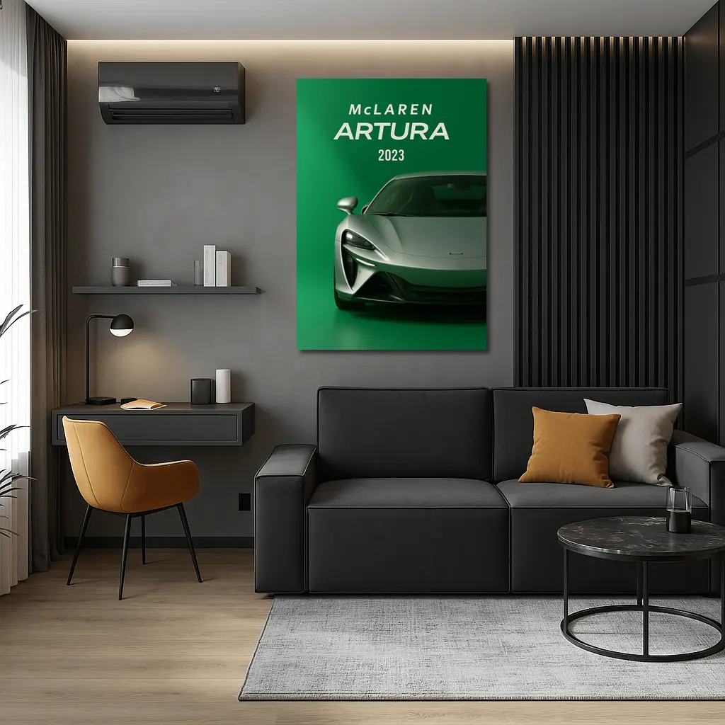 McLaren Artura 2023 Green Supercar Front View – Wall Art