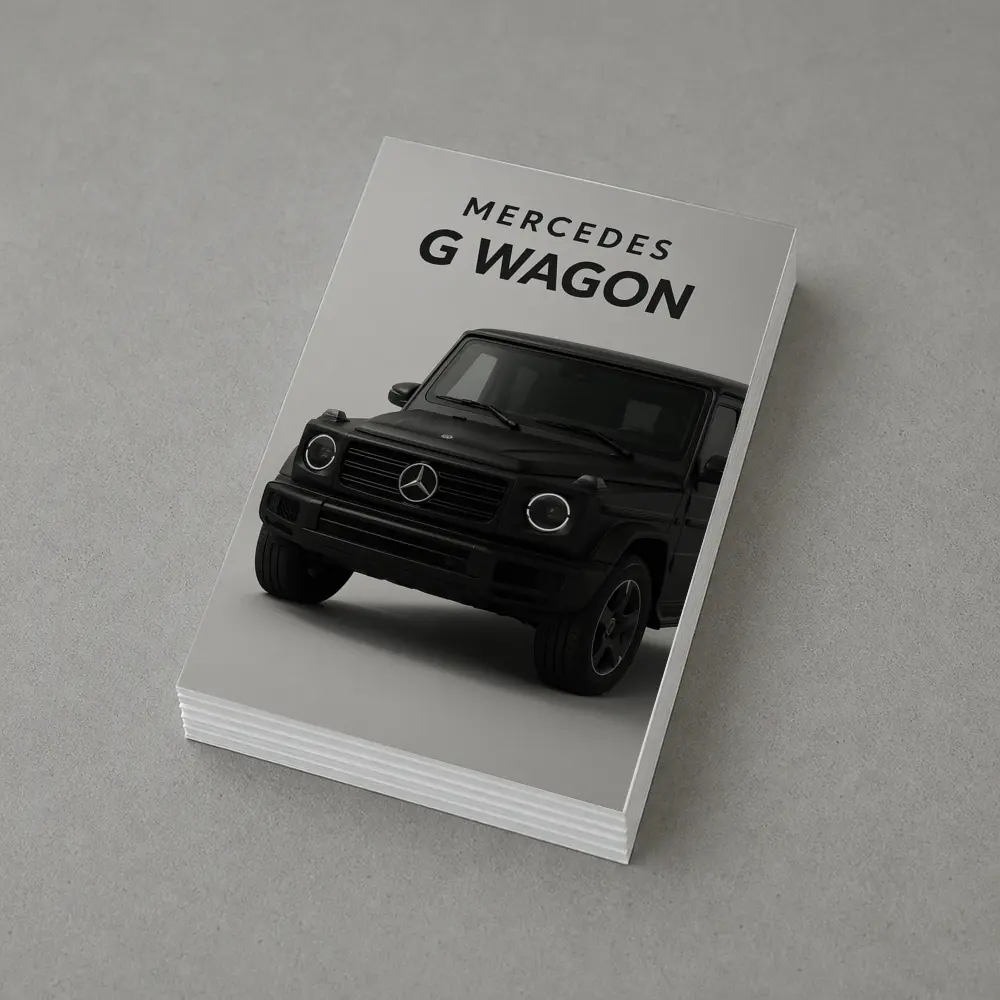 Mercedes G Wagon Black Minimal Gray Background – Postcards
