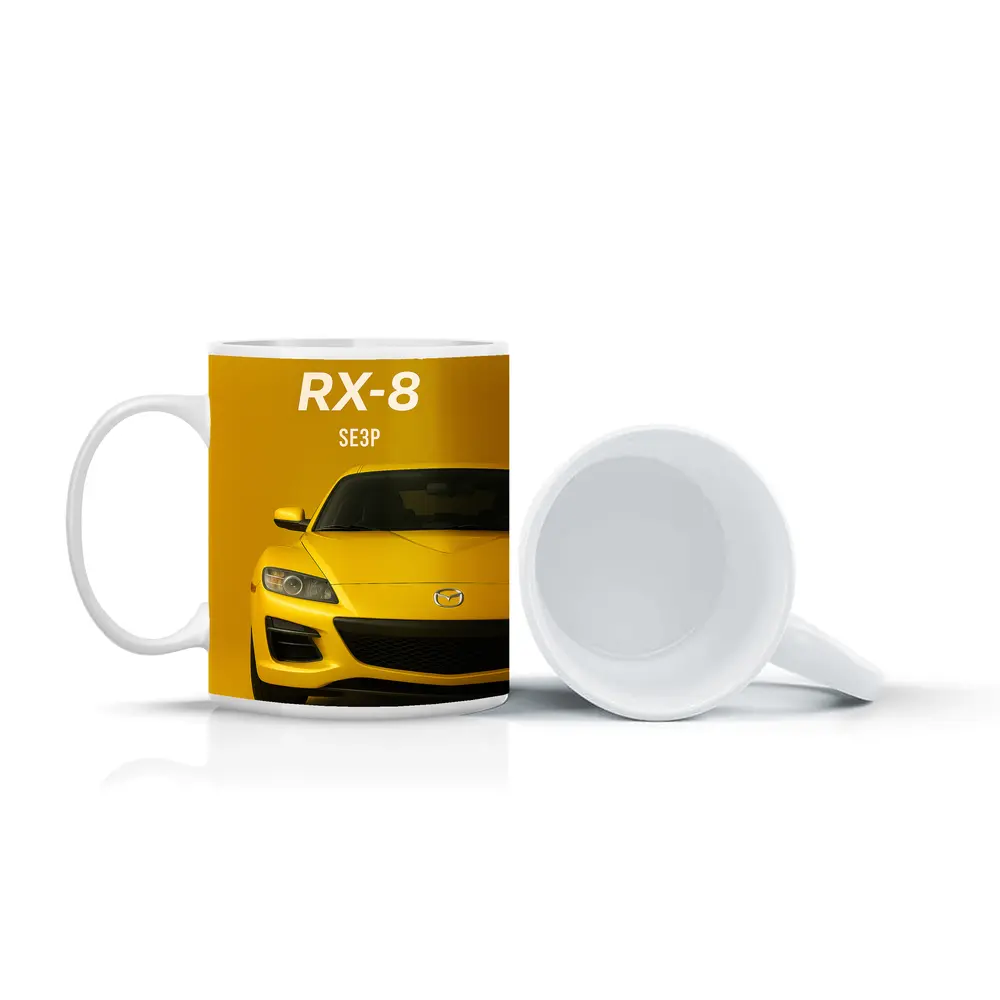Mazda RX-8 SE3P Yellow Sport Car Art – Mugs