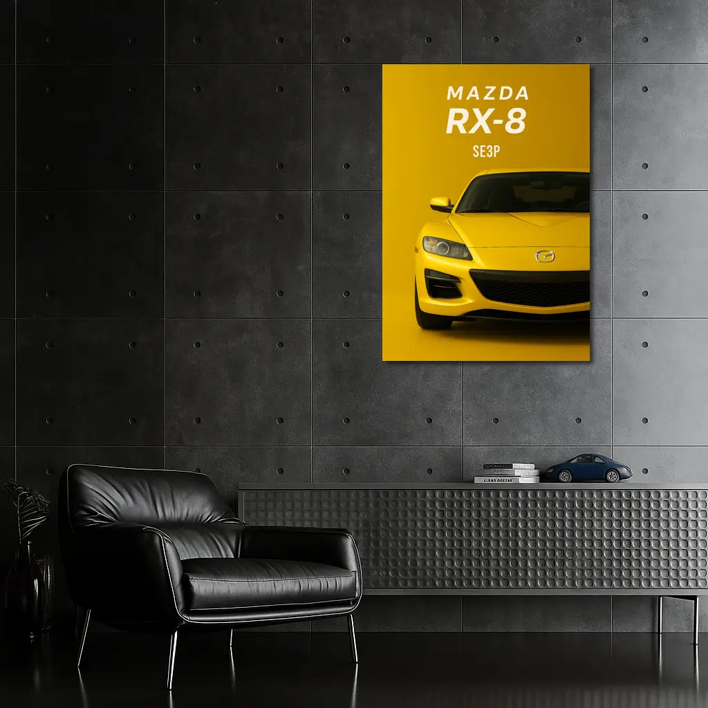 Mazda RX-8 SE3P Yellow Sport Car Art – Wall Art
