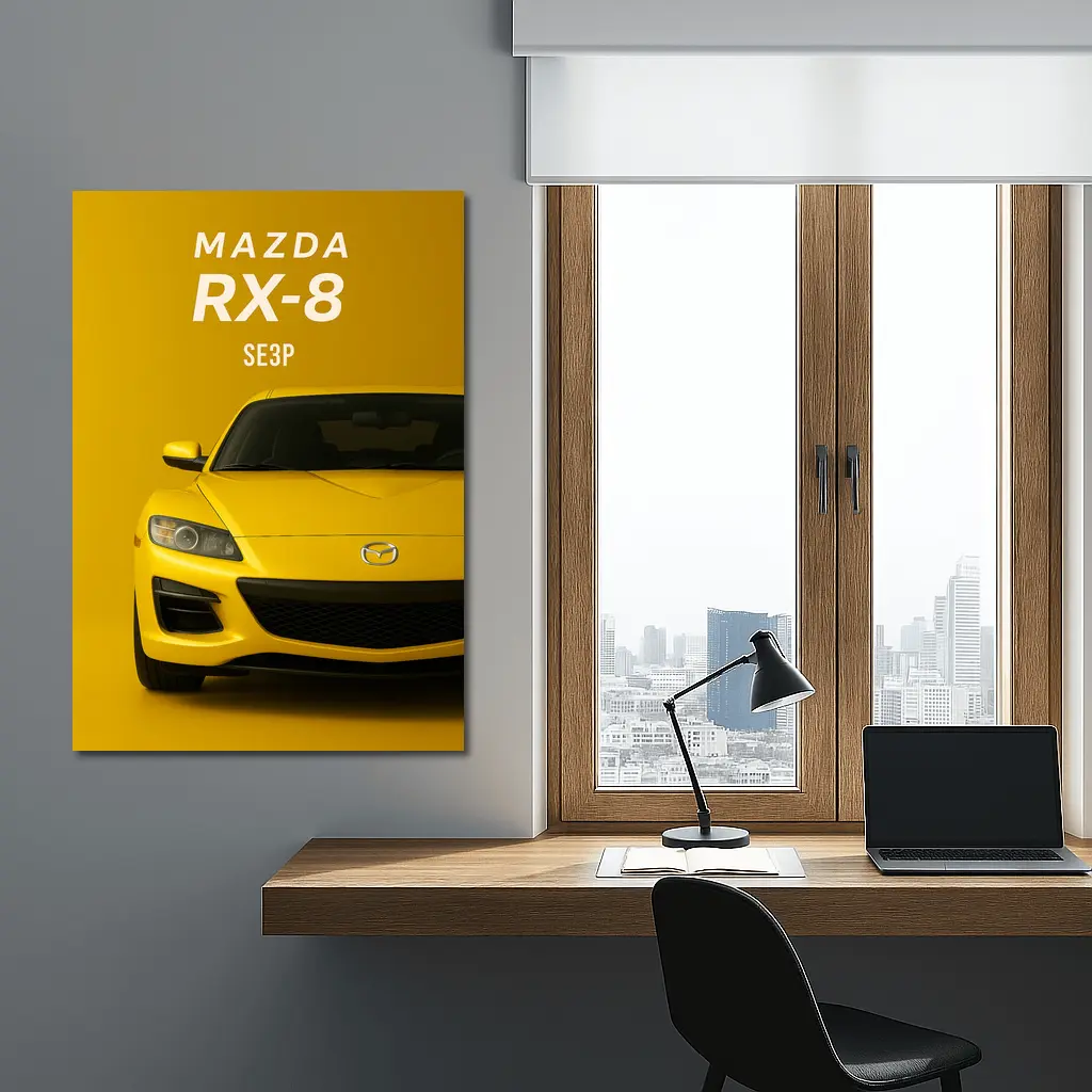 Mazda RX-8 SE3P Yellow Sport Car Art – Wall Art