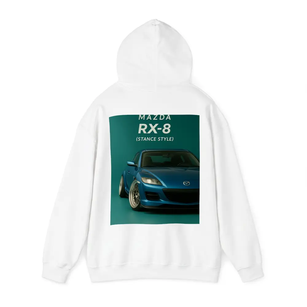 Mazda RX-8 Stance Style Teal Background – Hoodies
