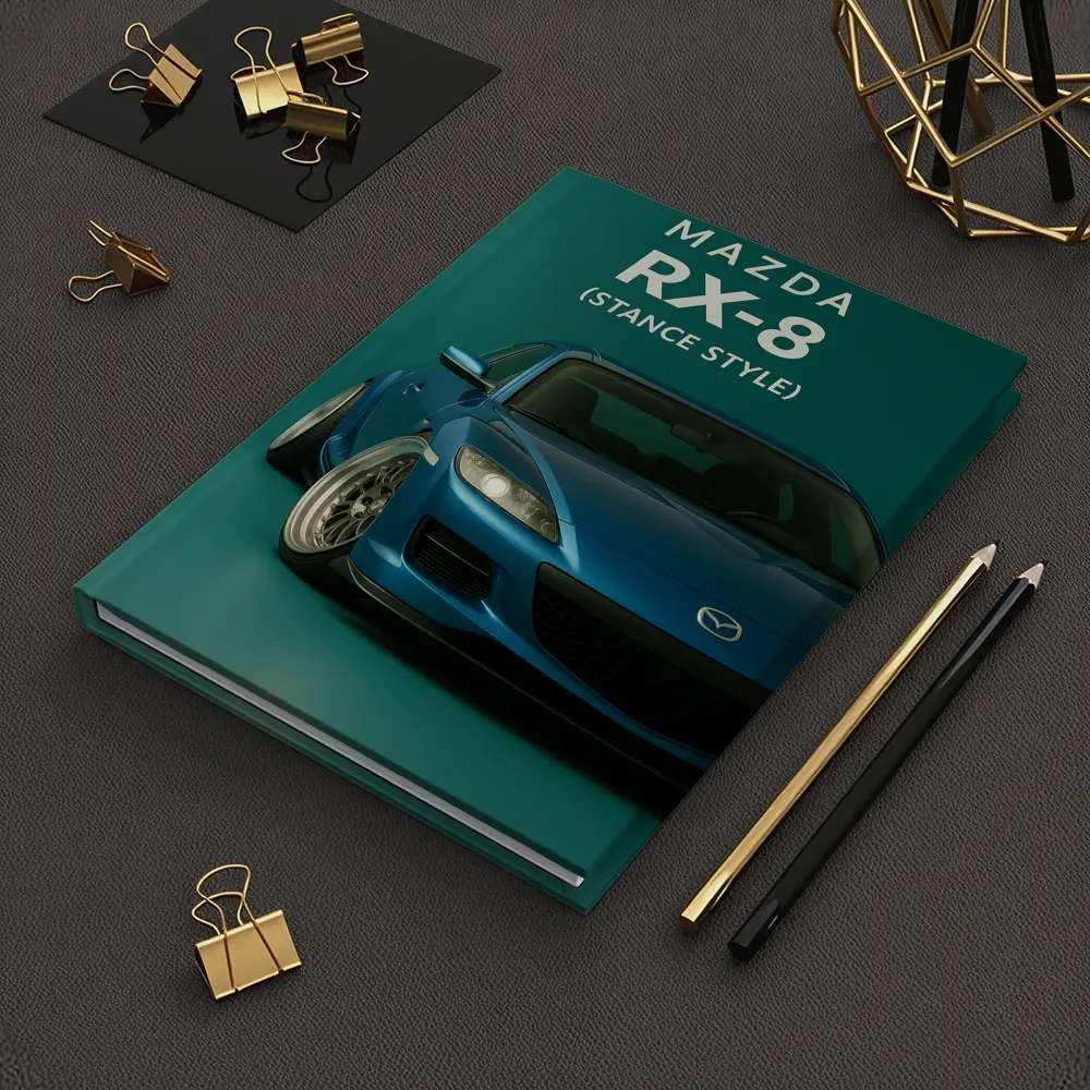 Mazda RX-8 Stance Style Teal Background – Notebooks