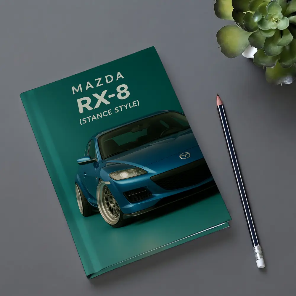 Mazda RX-8 Stance Style Teal Background – Notebooks
