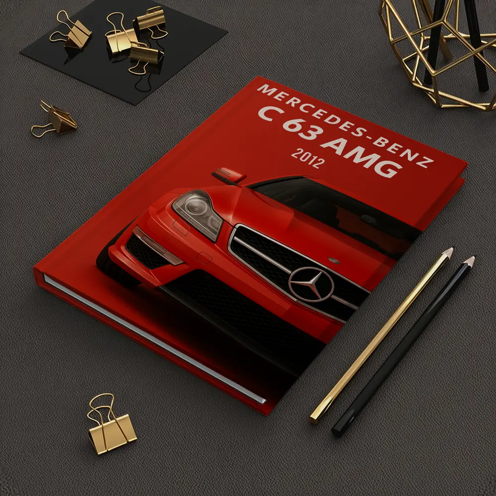 Mercedes Benz C63 AMG Red Background Art – Notebooks