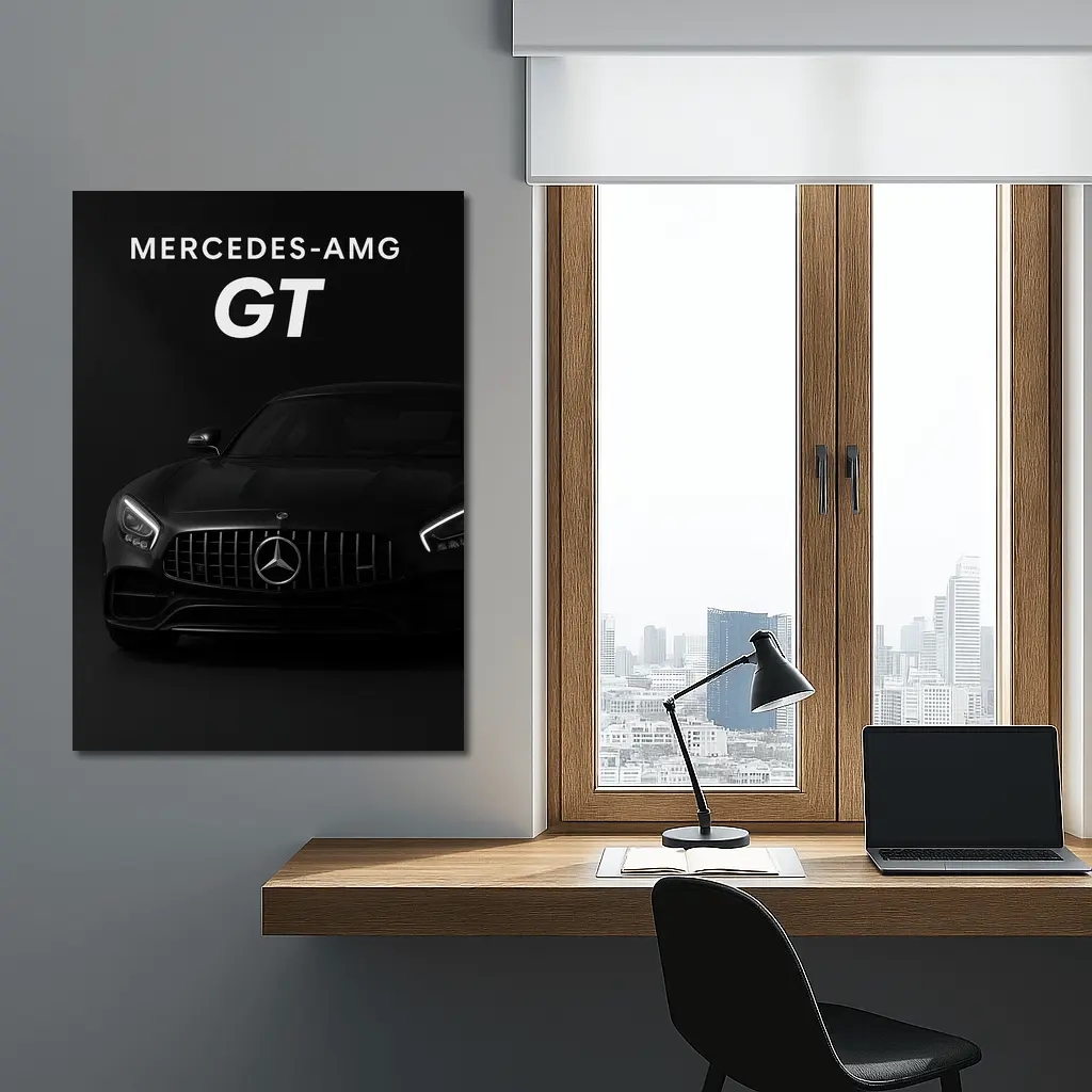 Mercedes AMG GT Black Dark Studio – Wall Art