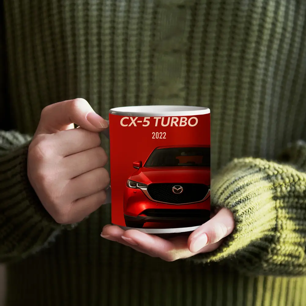 Mazda CX-5 Turbo 2022 Red Background – Mugs